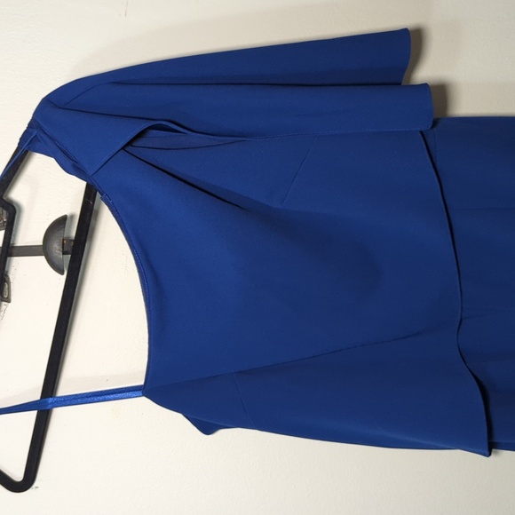 Adrianna Papell Royal Blue Asymmetrical One-Shoulder Jumpsuit Women's Size 14 - Picture 3 of 4
